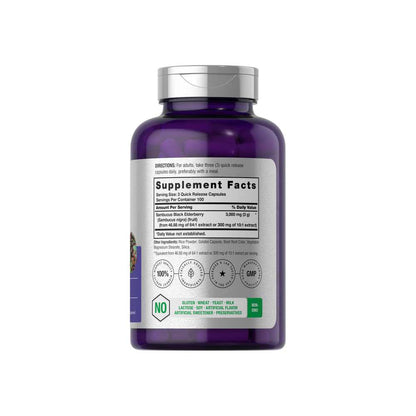 Horbäach Black Elderberry 3000mg per Serving | 300 Capsules