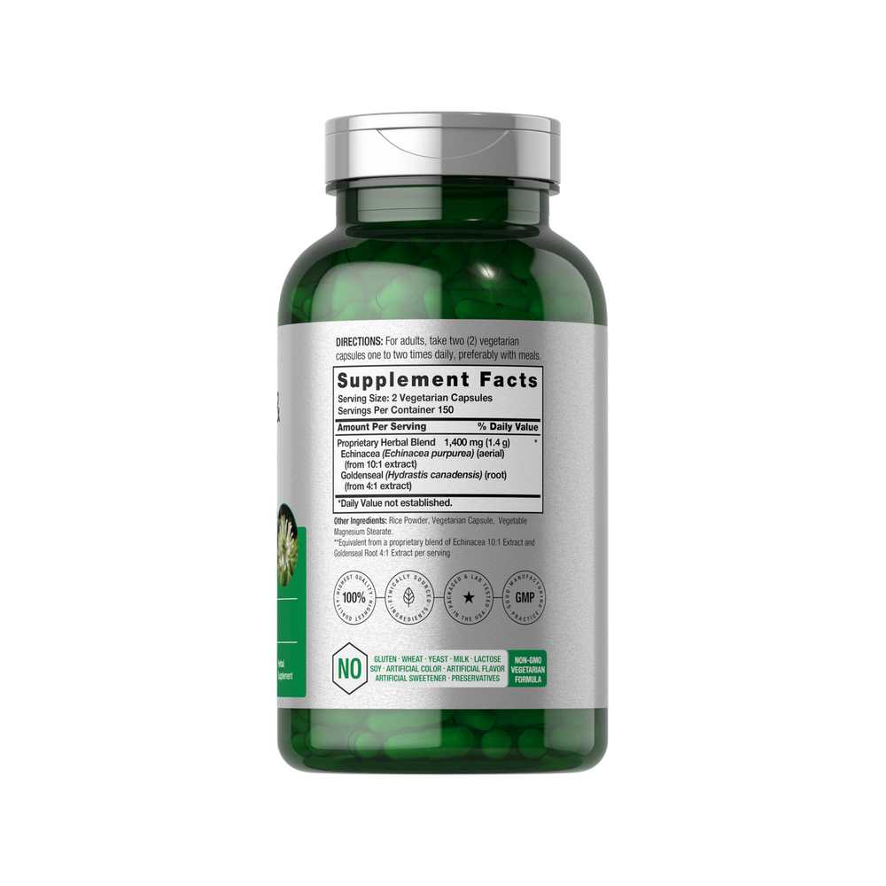 Horbäach Echinacea Goldenseal 1400mg per Serving | 300 Capsules