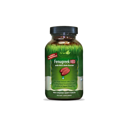 Irwin Naturals Fenugreek RED with LJ100 & L-Citrulline – Boosts Testosterone & Blood Flow | 60 Softgels