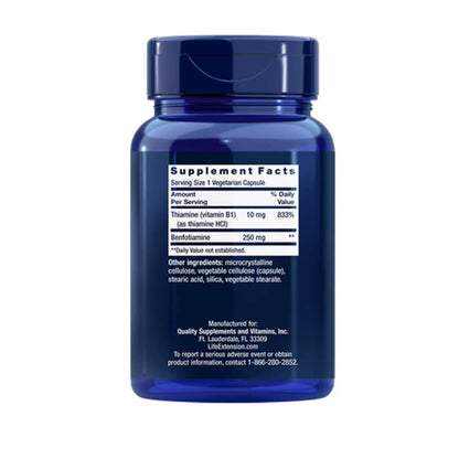 Life Extension Mega Benfotiamine 250 Mg, 120 Vegetarian Capsules