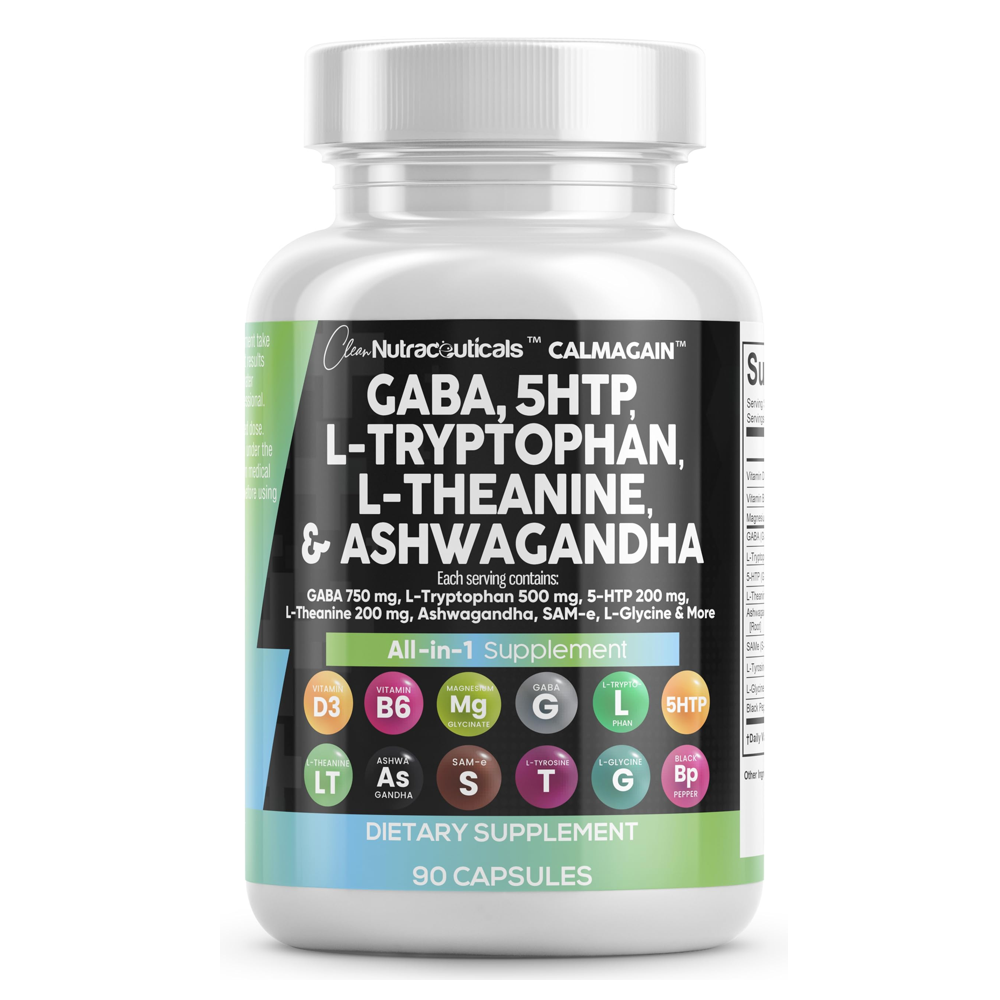GABA + L-Theanine + 5-HTP + L-Tryptophan + Ashwagandha + SAM-e + L-Glycine by Clean Nutraceuticals