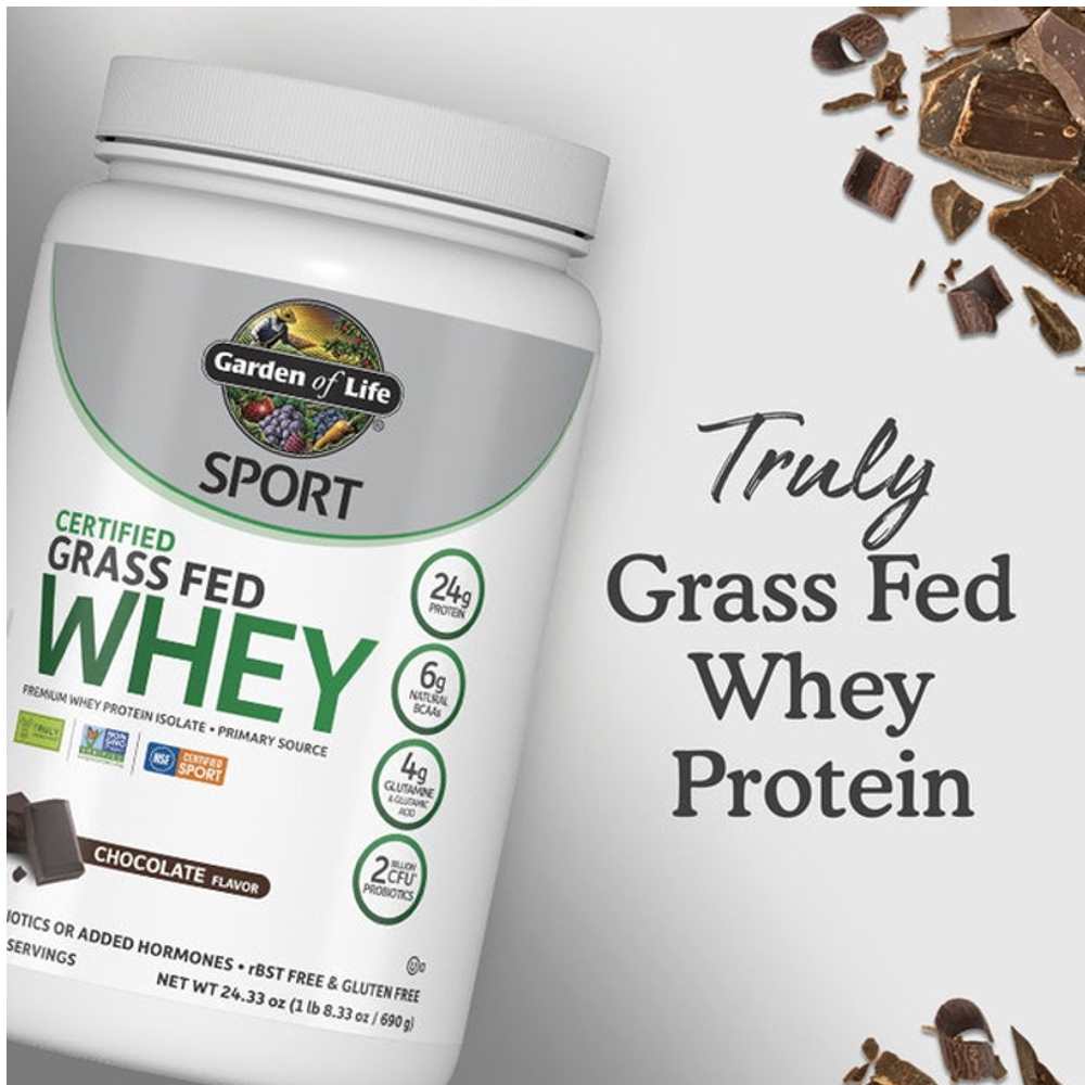 Garden of Life Sport Certified Grass Fed Whey Powder - Chocolate 690g