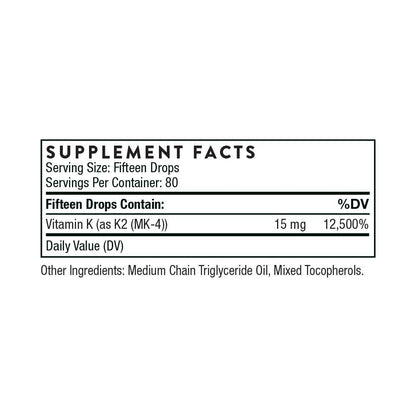 Thorne Vitamin K2 Liquid – 30ml
