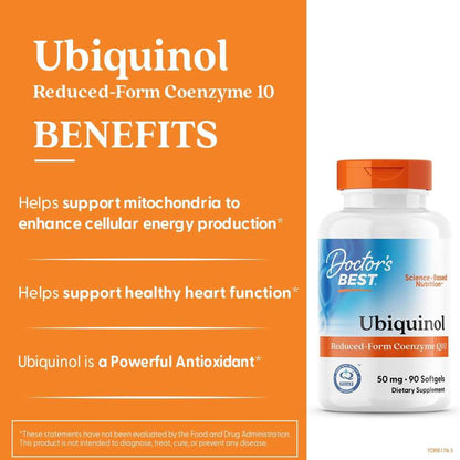 Doctor's Best Ubiquinol with Kaneka 50mg Softgels 90 Count
