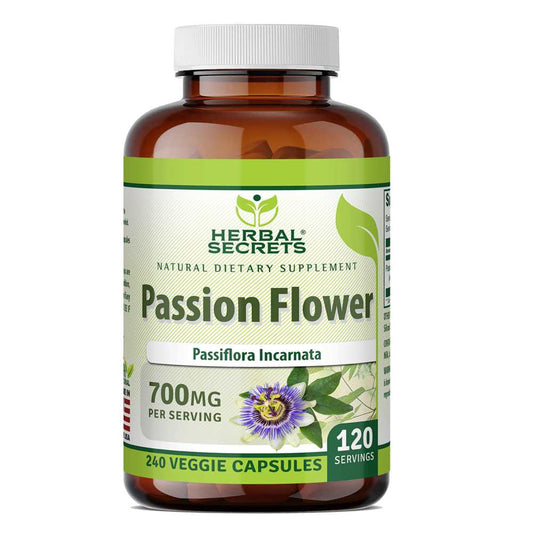 Herbal Secrets Passion Flower 700 Mg per Serving 240 Veggie Capsules