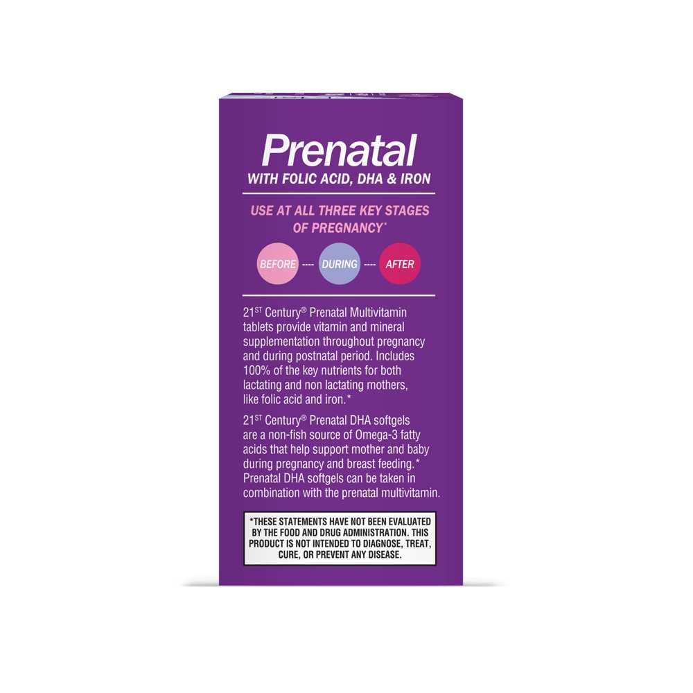 21st Century Prenatal Multivitamin Plus Dha 2 Bottles, 60 Tablets / 60 Softgels