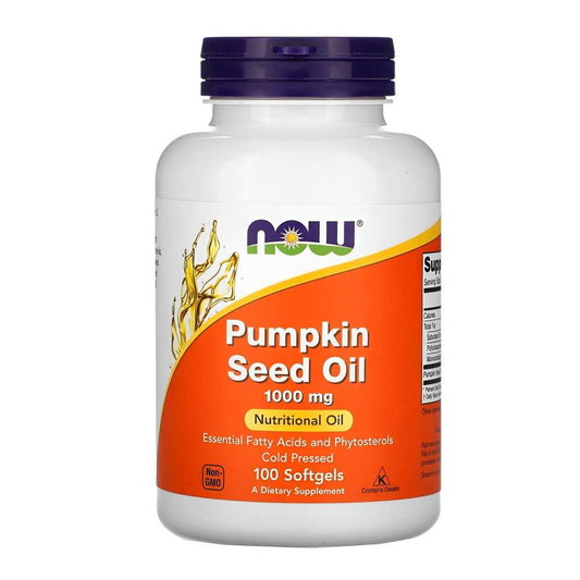 Now Foods Pumpkin Seed Oil 1000mg, Cold Pressed, Essential Fatty Acids & Phytosterols, Non-Gmo, 100 Softgels