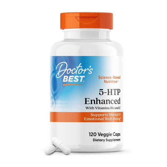 Doctor's Best 5-Htp, Enhanced with Vitamins B6 & C, 120 Veggie Caps