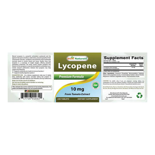 Best Naturals Lycopene 10 mg 240 Tablets