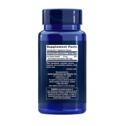 Life Extension Iron Protein Plus 300 Mg – 100 Vegetarian Capsules