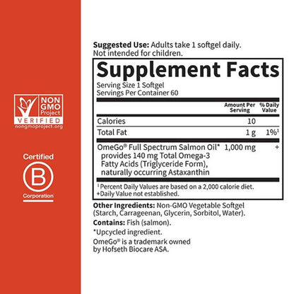 Garden of Life Dr. Formulated Salmon Oil 60 Softgels