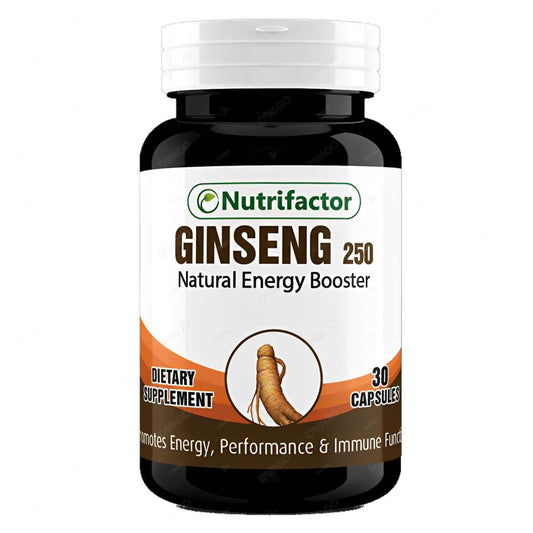 Nutrifactor Ginseng 250 – Natural Energy Booster, 30 Capsules, Dietary Supplement