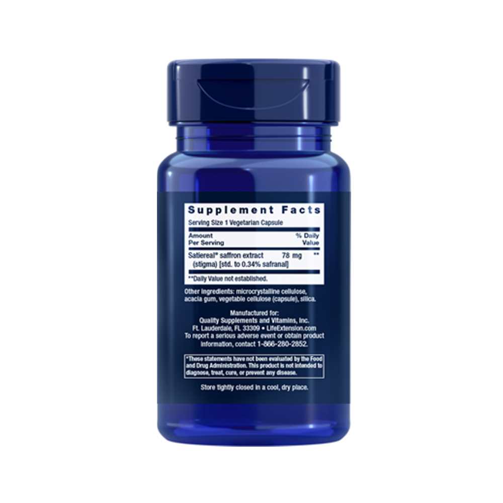 Life Extension Optimized Saffron 60 Vegetarian Capsules
