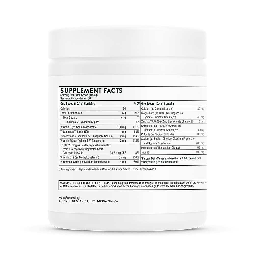 Thorne Catalyte – Lemon Lime Electrolyte Powder (312g)
