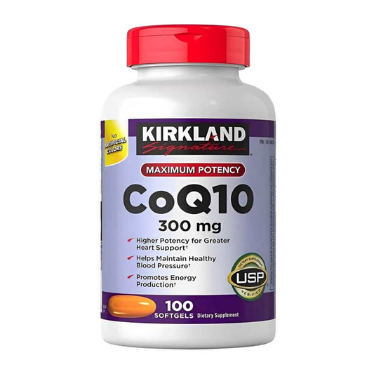 Kirkland Co Q10 300mg Maximum Potency Softgels – Heart Health & Energy Support, 100 Softgels