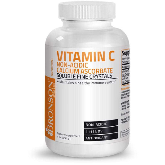 Bronson Vitamins Vitamin C Non-Acidic Calcium Ascorbate Crystals - 1,000 Mg - 1 Lb (454g)