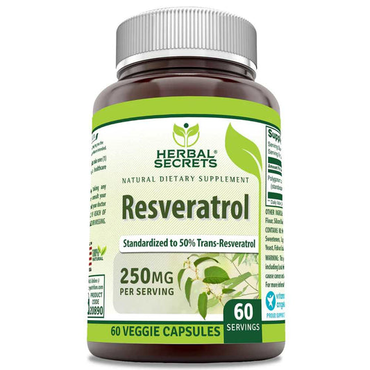 Herbal Secrets Resveratrol 250 Mg 60 Veggie Capsules