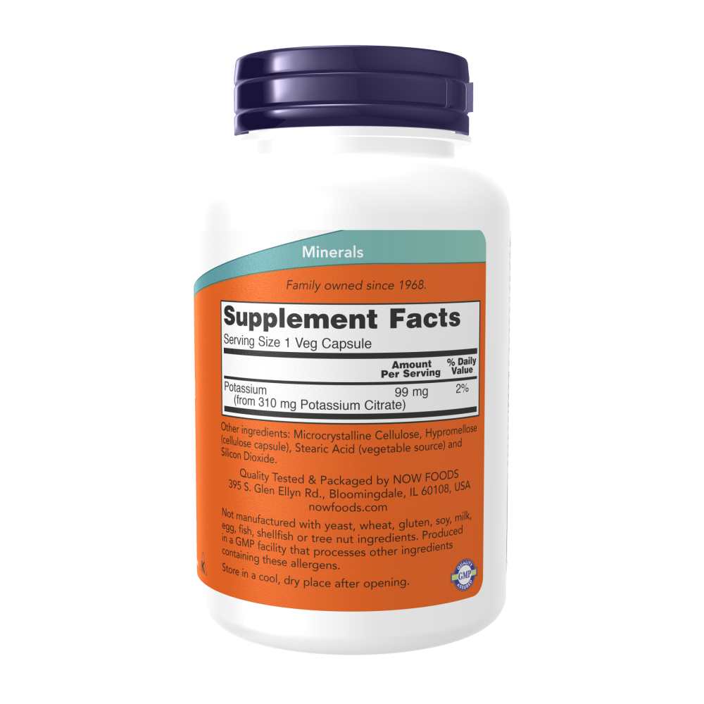 Now Foods Potassium Citrate 99 Mg – Supports Electrolyte Balance – 180 Veg Capsules