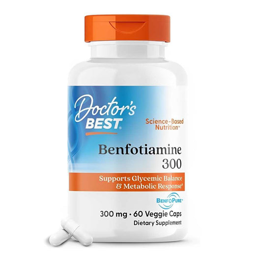 Doctor's Best Benfotiamine 300mg – Benfo Pure – Supports Glycemic Balance & Metabolic Response – 60 Caps