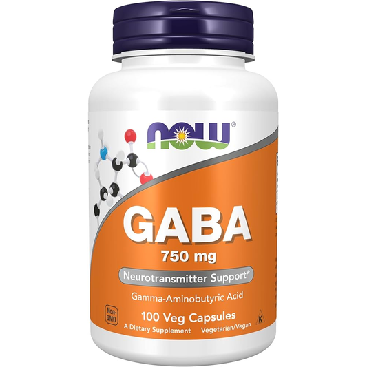 GABA ( Gamma-Aminobutyric Acid ) By NOW Foods 750MG - Neurotransmitter Support