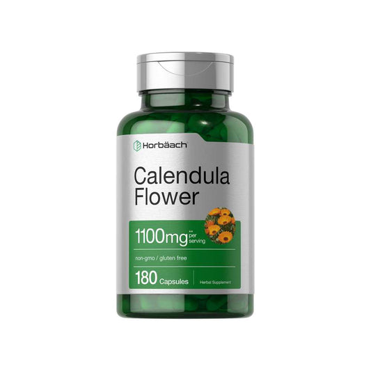 Horbäach Calendula Flower 1100mg per Serving | 180 Capsules