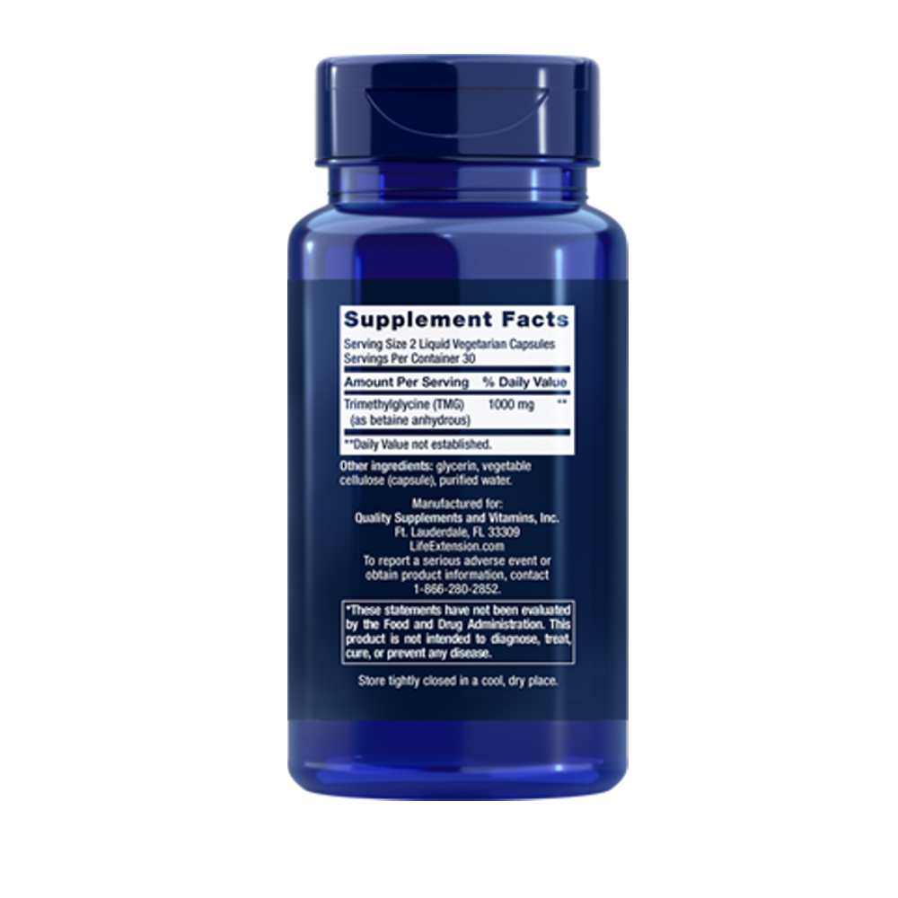 Life Extension Tmg 500 Mg, 60 Liquid Vegetarian Capsules