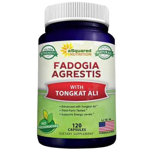 aSquared Nutrition Fadogia Agrestis 1000mg & Tongkat Ali 400mg - 120 Capsules - Supports Energy Level