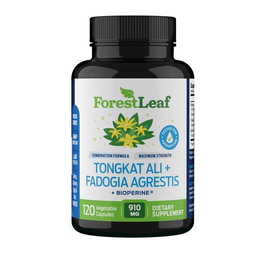 ForestLeaf Tongkat Ali & Fadogia Agrestis with BioPerine - 910MG Testosterone & Performance Support - 120 Capsules