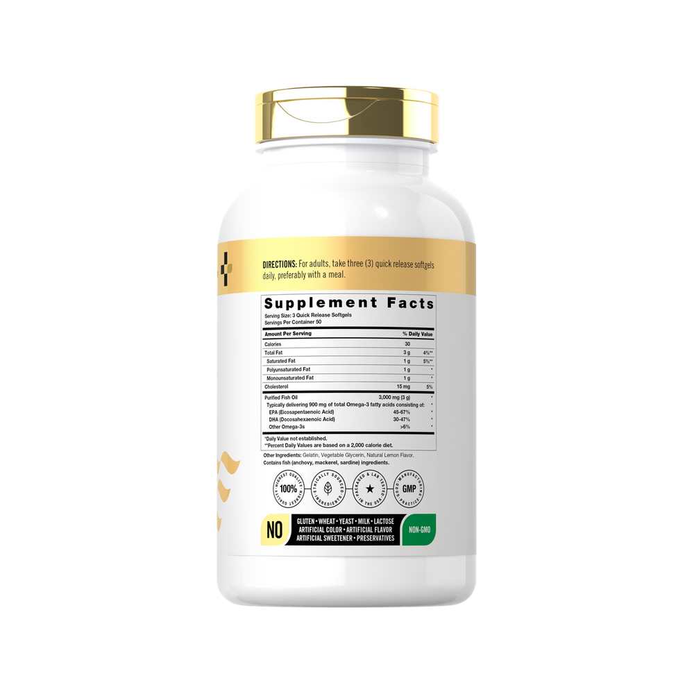 Horbäach Fish Oil 3000mg per Serving | 150 Softgels