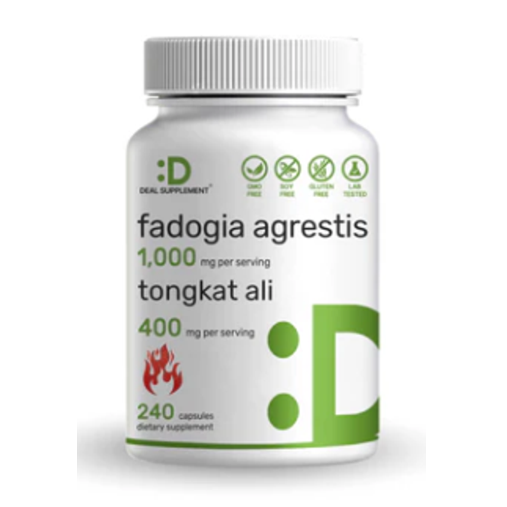 Deal Supplement Fadogia Agrestis 1000mg & Tongkat Ali 400mg - 240 Capsules