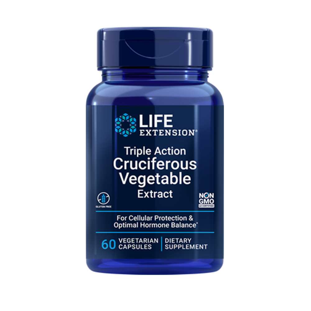 Life Extension Triple Action Cruciferous Vegetable Extract 60 Vegetarian Capsules