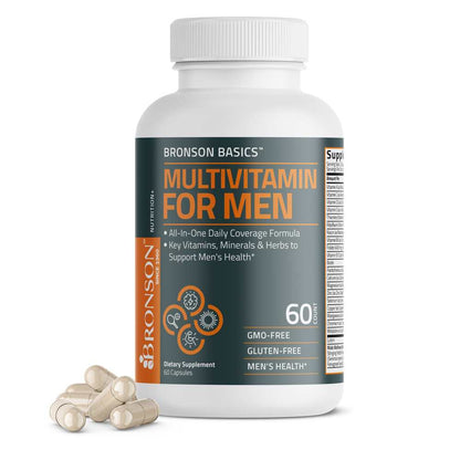Bronson Vitamins Multivitamin for Men All-In-One Daily Coverage 60 Caps