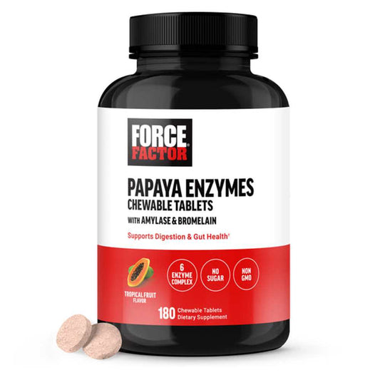 Force Factor Papaya Enzymes Complex – 180 Chewable Tablets