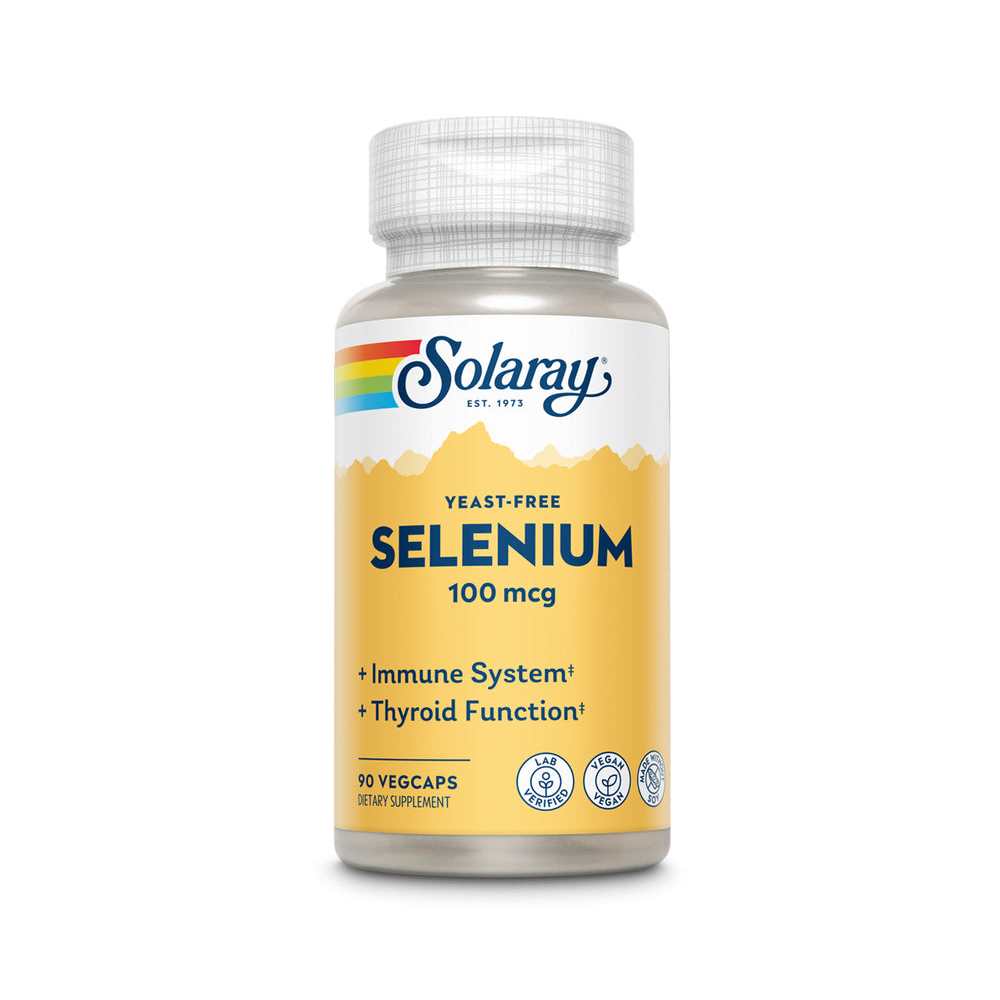 Solaray Selenium 100mcg, Yeast-Free 90 Caps