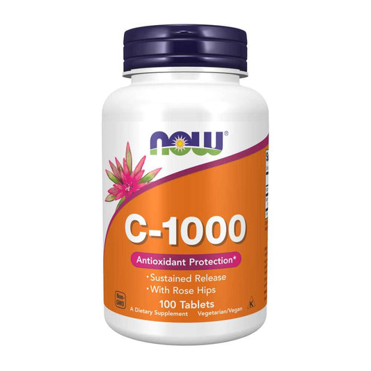 Now Foods C-1000 with Rose Hips – Sustained Release – Antioxidant & Immune Support – 100 Tablets