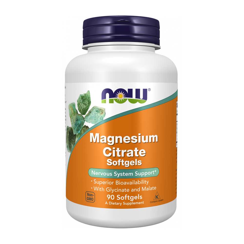 Now Foods Magnesium Citrate – High Absorption Formula with Glycinate & Malate – 90 Softgels