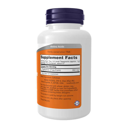 Now Foods L-Tryptophan Powder – 57g – Relaxation, Mood & Sleep Support