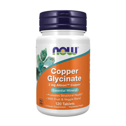 Now Foods Copper Glycinate 3 Mg – Albion™ Chelated – 120 Tablets
