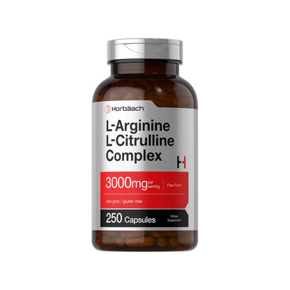 Horbäach L-Arginine L-Citrulline Complex 3000mg per Serving | 250 Capsules