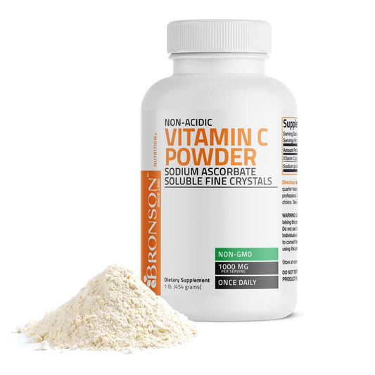 Bronson Vitamins Vitamin C Non-Acidic Sodium Ascorbate Crystals - 1,000 Mg 454g