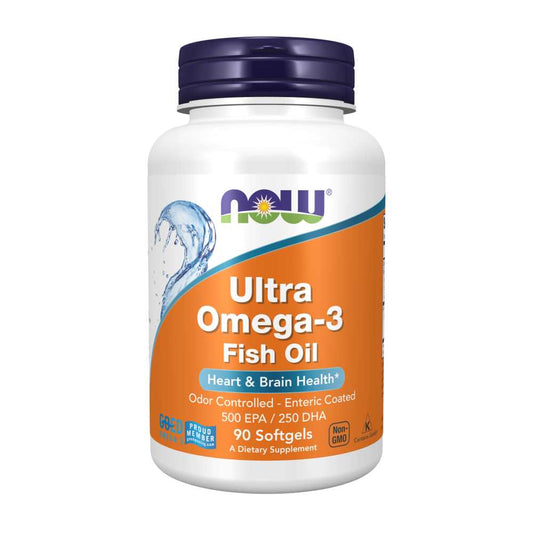 Now Foods Ultra Omega-3 – 500 Epa / 250 Dha – Enteric Coated Fish Oil for Heart & Brain Health – 90 Softgels