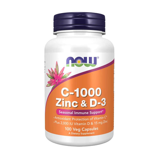 Now Foods C-1000 Zinc & D-3 – Immune Support – 100 Veg Capsules