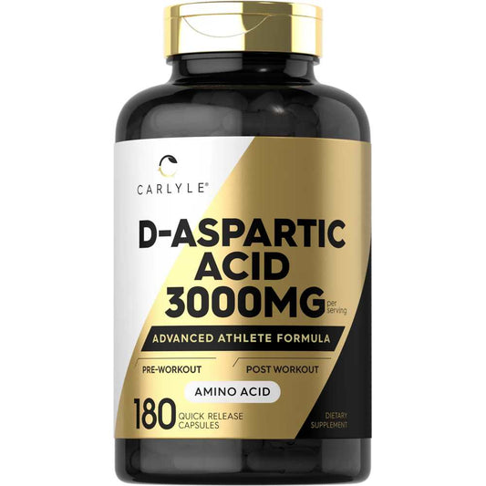 Carlyle Nutritionals D-Aspartic Acid 3000mg per serving | 180 Capsules