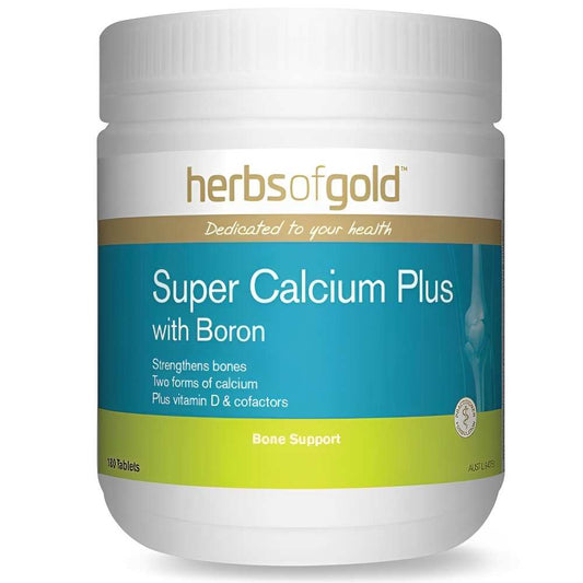 Herbs of Gold Super Calcium Plus with Boron – Bone Strength & Support Formula, 180 Tablets