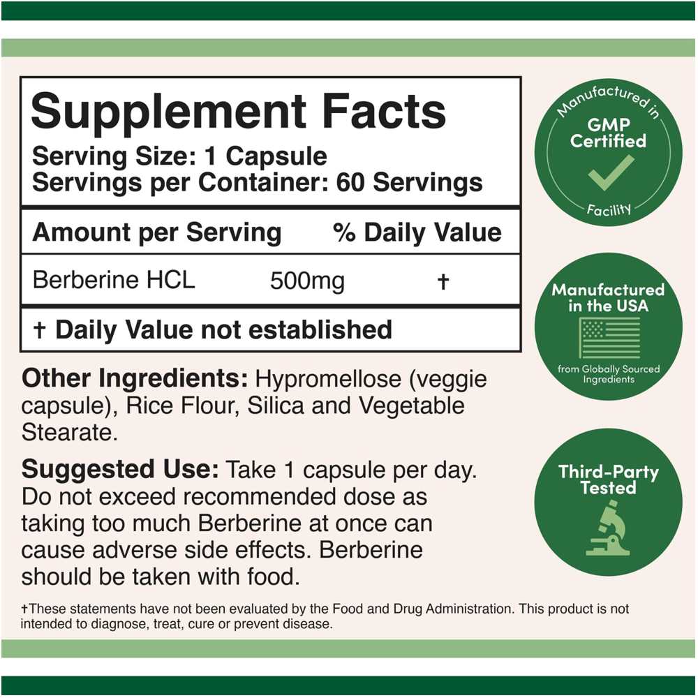 Double Wood Berberine 500mg – Cardiovascular & Metabolic Support (60 Capsules)