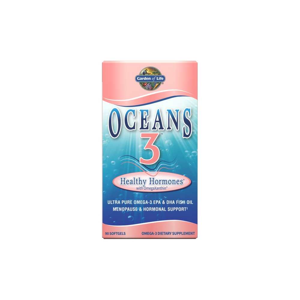 Garden of Life Oceans 3 Healthy Hormones Omega-3 with Omega Xanthin 90 Softgels