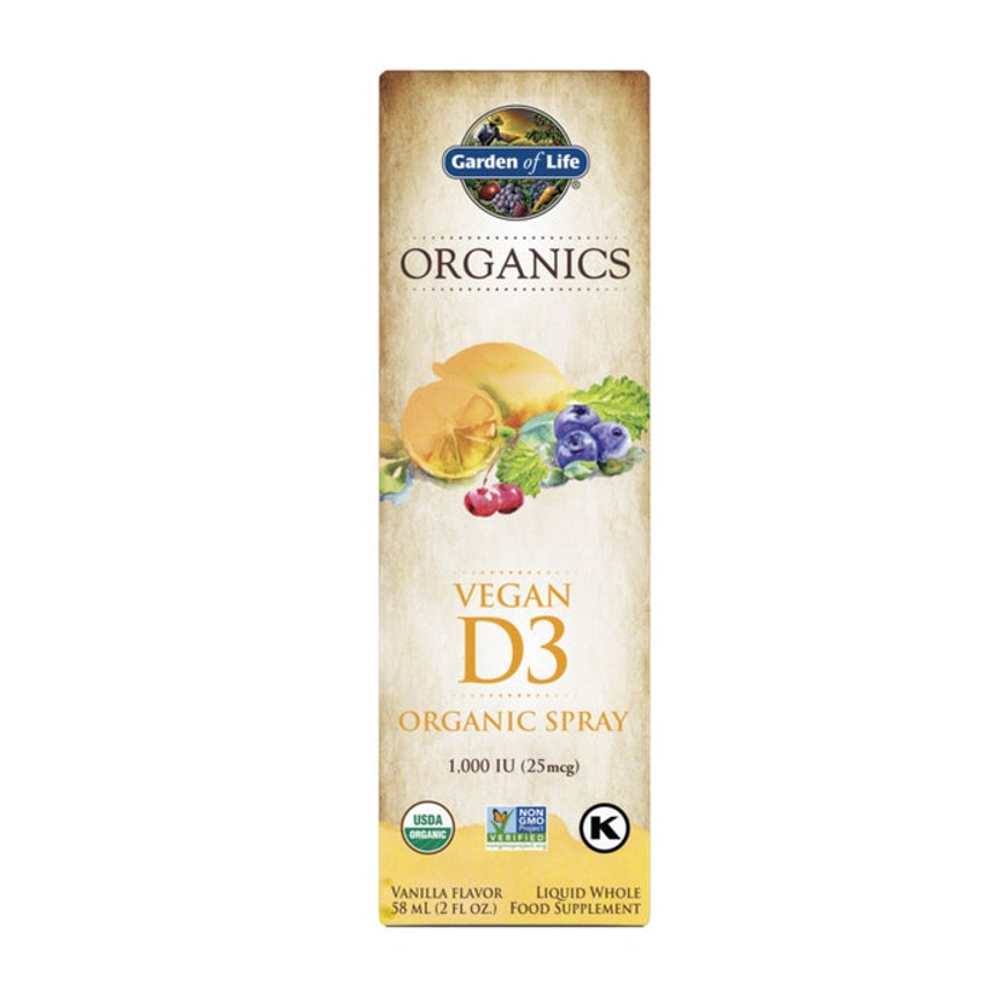 Garden of Life Organics Vegan D3 Organic Spray 1,000 Iu - Vanilla 58ml
