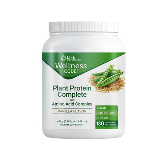 Life Extension Wellness Code® Plant Protein Complete & Amino Acid Complex (vanilla) 450g