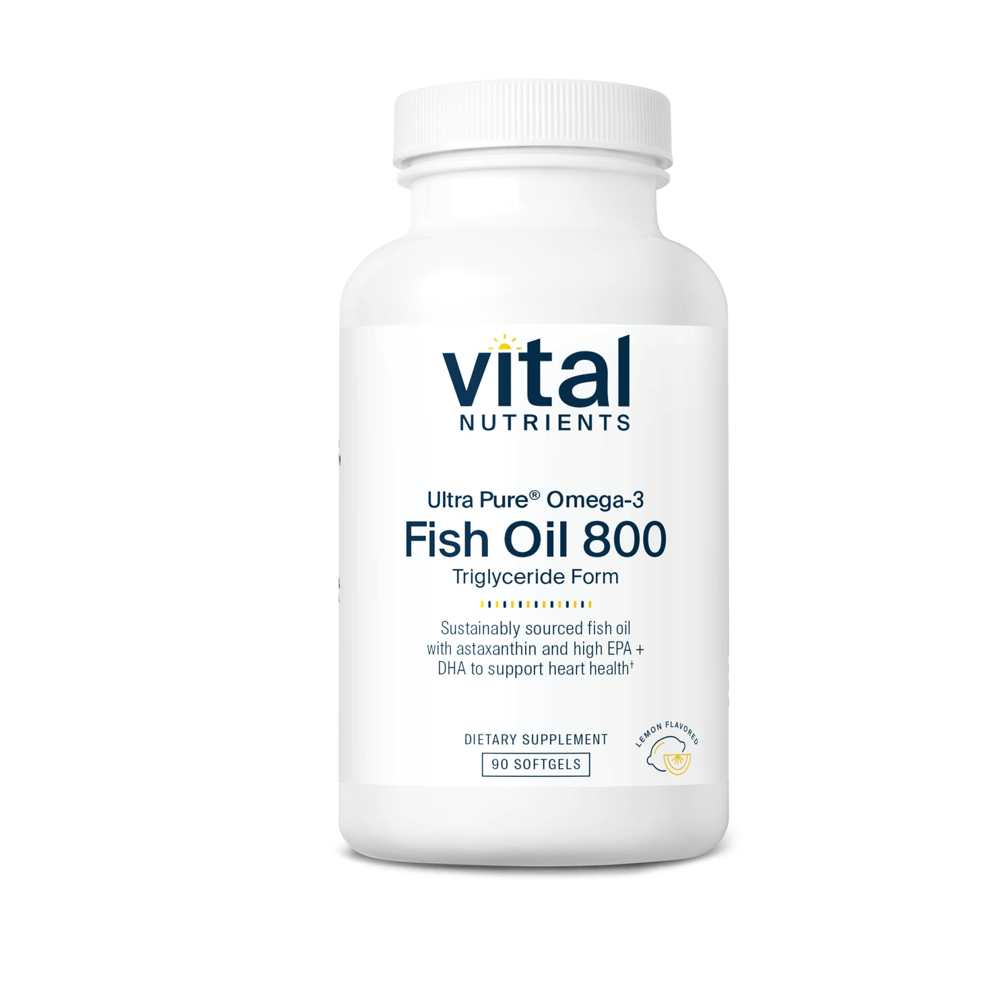 Vital Nutrients Ultra Pure® Fish Oil 800 Triglyceride Form Pharmaceutical Grade 90 Softgels
