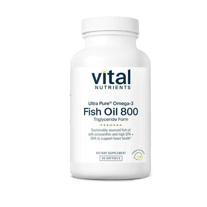 Vital Nutrients Ultra Pure® Fish Oil 800 Triglyceride Form Pharmaceutical Grade 90 Softgels